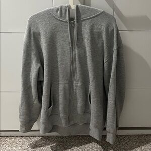 Gray Zip-Up Hoodie